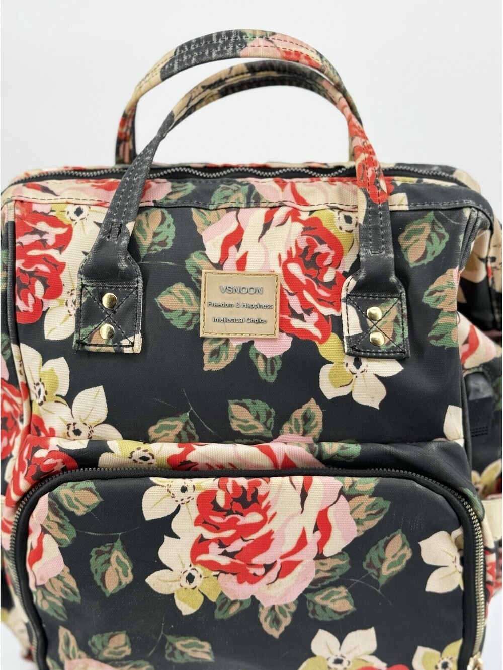 VSNOON Floral Backpack Diaper Bag • RFID Pocket • Travel Work School